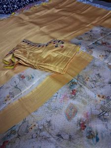 Banaras Silk Saree With Readymade Blouse