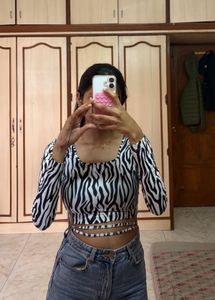 Zebra Print Crop Top