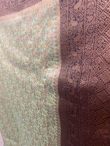 BLUE GREEN WEAVING SAREE