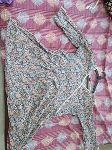 Floral Print Blue Dress