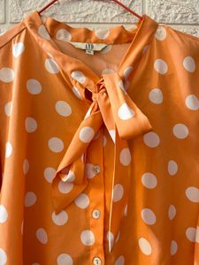 Polka Dot Bow Blouse