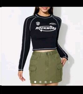 Rockmore Graphic Ribbed Long Sleeve Top