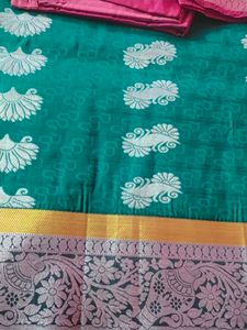 Gold And Silver Zari Woven Silk Saree