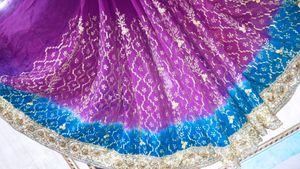 Gorgeous Pink &amp; Blue Embellished Saree