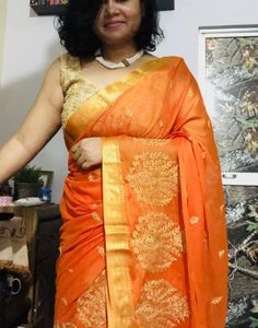 Elegant Orange Saree