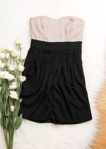 Chic Black &amp; Cream Cocktail Dress