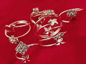 Rose Gold Plated 6 Piece Rings