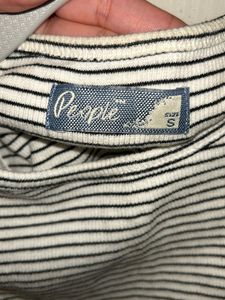 White &amp; Black Striped Tank Top