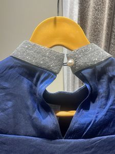 Navy Blue Long Sleeve Blouse