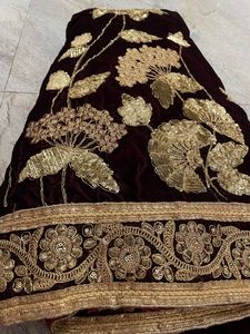 Price Drop!  Maroon Velvet Lehenga