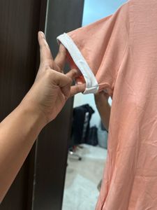 Peach T-Shirt Dress Bunny Print