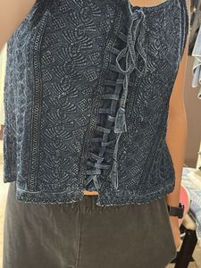 Denim Lace-Up Tank