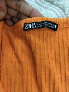 Zara Orange Crop Top