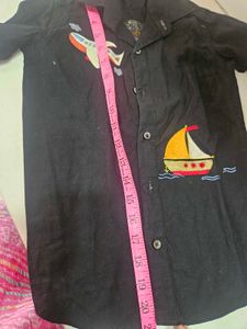 Cotton Silk Party Wear Kids Shirt