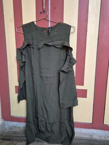 Olive Green Ruffle Dress