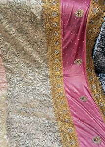 Elegant Pink &amp; Gold Saree