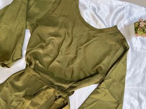 Olive Green Belted Dress