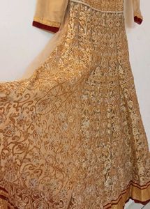 Elegant Gold Embroidered Anarkali