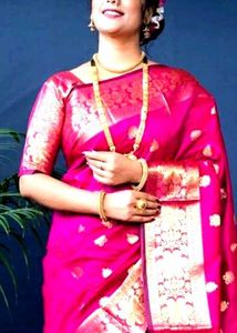 Pink Banarasi Silk Saree