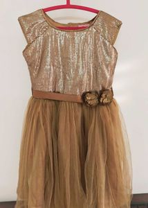 Gold Sequin & Tulle Party Dress