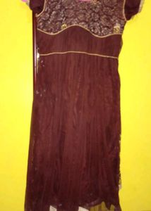 Beautiful Party Wear Brown Gown.