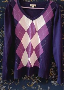 Argyle V-Neck Sweater