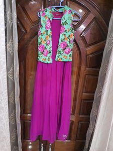 Pink Gown With Attached Vest