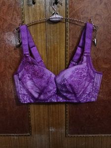 Purple Light Padded Lace Bra Size 34c 3