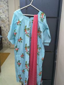 Elegant Embroidered blue Kurta Set(New)