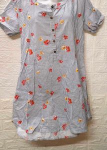 Floral Flower 🌺 Mini Cotton 👗 Dress