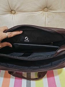 Pure Leather 6 Compartment  Laptop Cum Office Bag