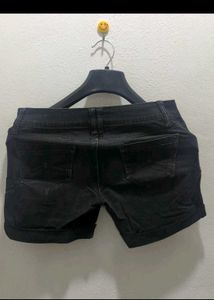 Black Denim Shorts