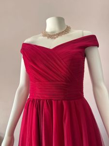 Aesthetic maroon A-line gown