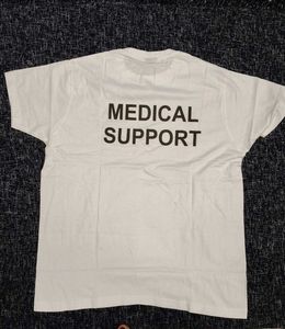 Oversized White &#34;Medical Support&#34; T-Shirt for Comf
