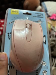 Miniso Pink Wired Mouse - New in Package