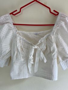 Pinteresty White Cotton Top