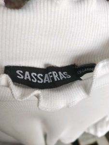 White Long Sleeve Ruffle Top by Sassafras