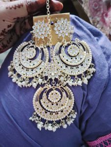 Chandbali Earrings &amp; Tikka Set