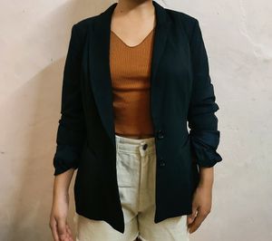 CASUAL/OFFICE Black Women Blazer