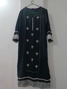 Rangriti Black Embroidered Kurta