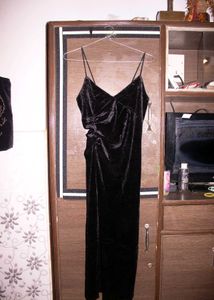 Elegant Black Velvet Slip Dress