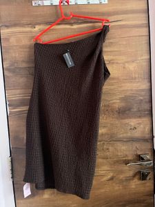 PLT Chic Brown One-Shoulder Mini Dress