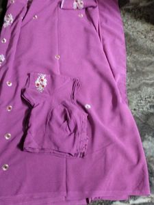 Saree with maching Blouse.