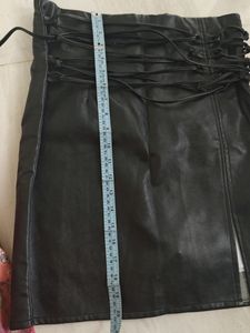 Adjustable Leather Skirt Skort