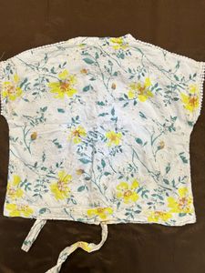 Floral Tie-Front Blouse