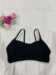 Black Ruched Bralette Top