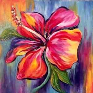 Colourful Hibiscus Painting