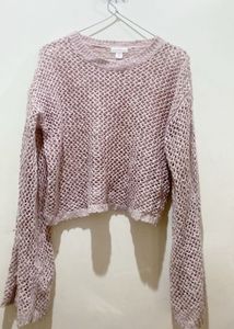 Cute Light Pink Knit Sweater