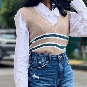 brown crop sweatshirt