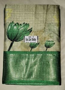 Eco Zari Dobby Saree with Lotus Design